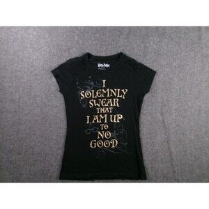 Harry Potter Top Women Small Black I Solemnly Swear That Am Up To No Good Causal